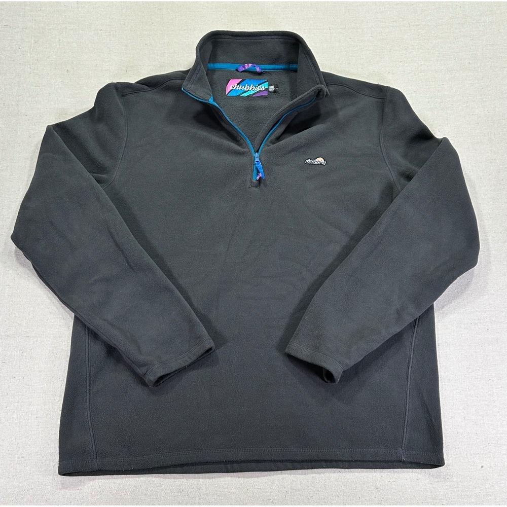 CHUBBIES Men's Large 1/4 Zip Golf Fleece Pullover Long‎ Sleeve